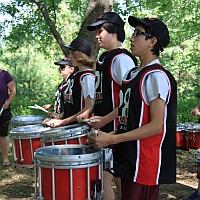 A drumcorps travelled through the grounds