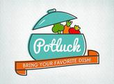 Graphic saying: POT LUCK  -Bring your Favourite Dish!"